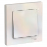 Выключатель одноклавишный Schneider Electric Atlas Design в сборе с рамкой, жемчуг