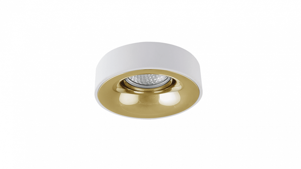 NC1826-M-W+G Накладная рамка белый+золото MR16  фото 1 &mdash; Multielectrika