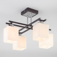 Люстра с плафонами 70018/4 хром / венге &mdash; Multielectrika