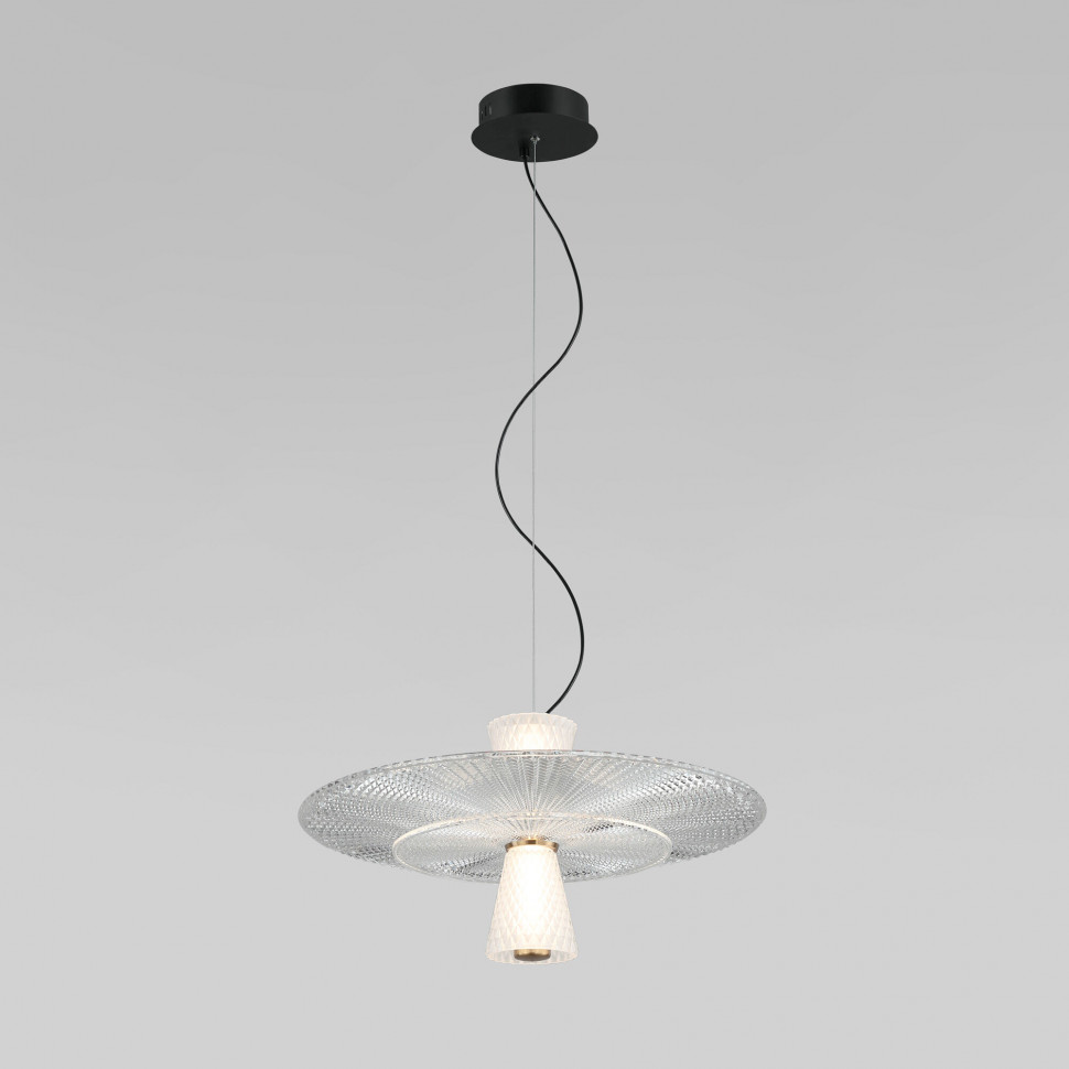 Подвесной светильник с акриловым и стекляными плафонами 40029/1 LED/ белый фото 1 — Multielectrika