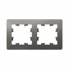 Рамка на 2 поста Systeme Electric AtlasDesign Air сталь &mdash; Multielectrika