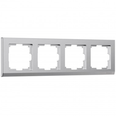 Рамка из поликарбоната на 4 поста Stark серебряный матовый W0041865 &mdash; Multielectrika