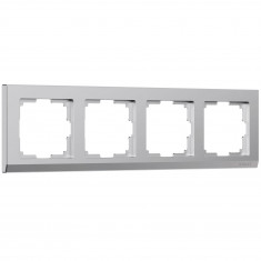 Рамка из поликарбоната на 4 поста Stark серебряный матовый W0041865 &mdash; Multielectrika