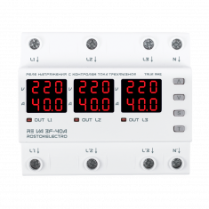 Трехфазное реле напряжения ROSTOKELECTRO c контролем тока RE VA3F-40A &mdash; Multielectrika