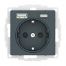 AtlasDesign РОЗЕТКА 16А c 2 USB A+C, мех, ИЗУМРУД