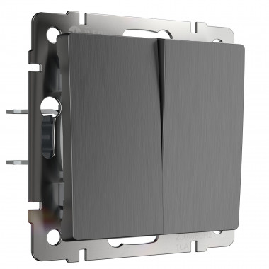 Выключатель  двухклавишный (графит рифленый) W1120004 — Multielectrika
