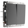 Выключатель  двухклавишный (графит рифленый) W1120004 фото 1 &mdash; Multielectrika