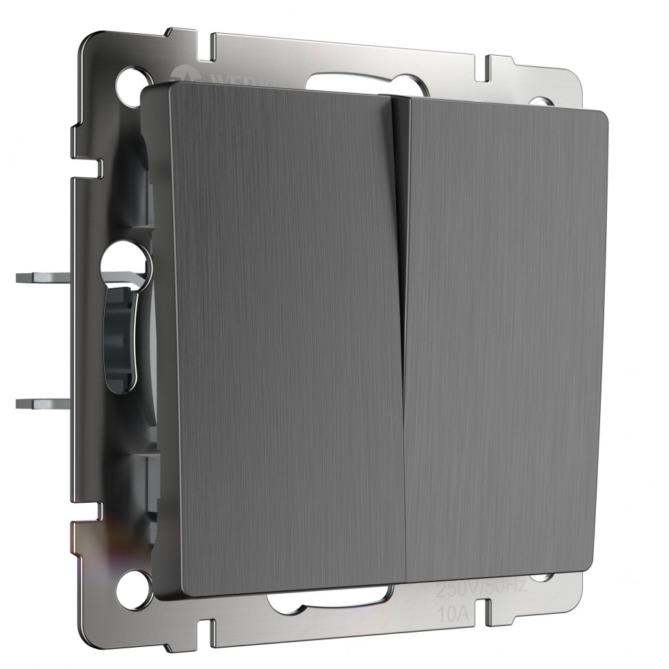 Выключатель  двухклавишный (графит рифленый) W1120004 фото 1 &mdash; Multielectrika