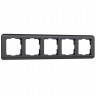 Рамка из поликарбоната на 5 постов Stream графит W0052104