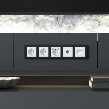 Рамка из поликарбоната на 5 постов Stream графит W0052104 &mdash; Multielectrika