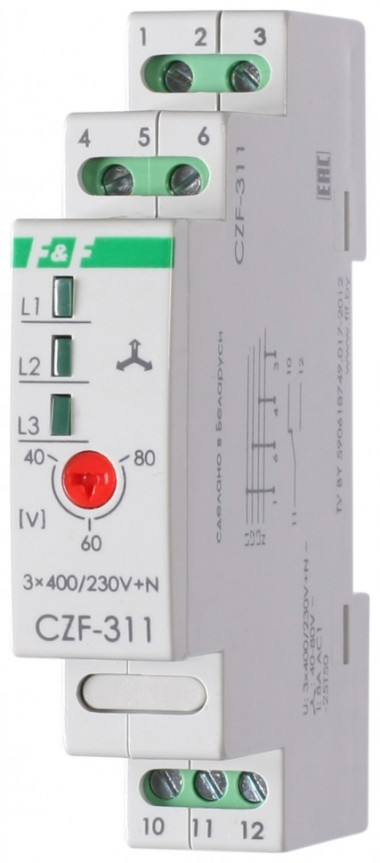 Реле контроля наличия, асимметрии фаз CZF-311 — Multielectrika