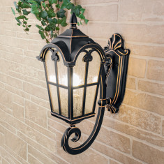 Уличный настенный светильник Mira U черное золото IP44 Mira U черное золото &mdash; Multielectrika