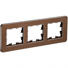 Рамка на 3 поста IEK Brite РУ-3-1-Бр металл коричневый RE AL &mdash; Multielectrika