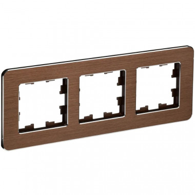 Рамка на 3 поста IEK Brite РУ-3-1-Бр металл коричневый RE AL — Multielectrika