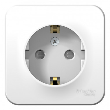 Розетка силовая Systeme Electric Blanca со шторками, белая 16А — Multielectrika