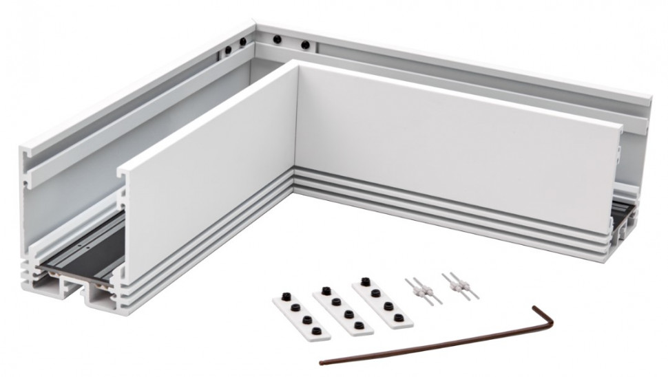Коннектор угловой потолочный SY Белый МуарSY-601901-CN-WHMR- PCB Серебро фото 1 — Multielectrika