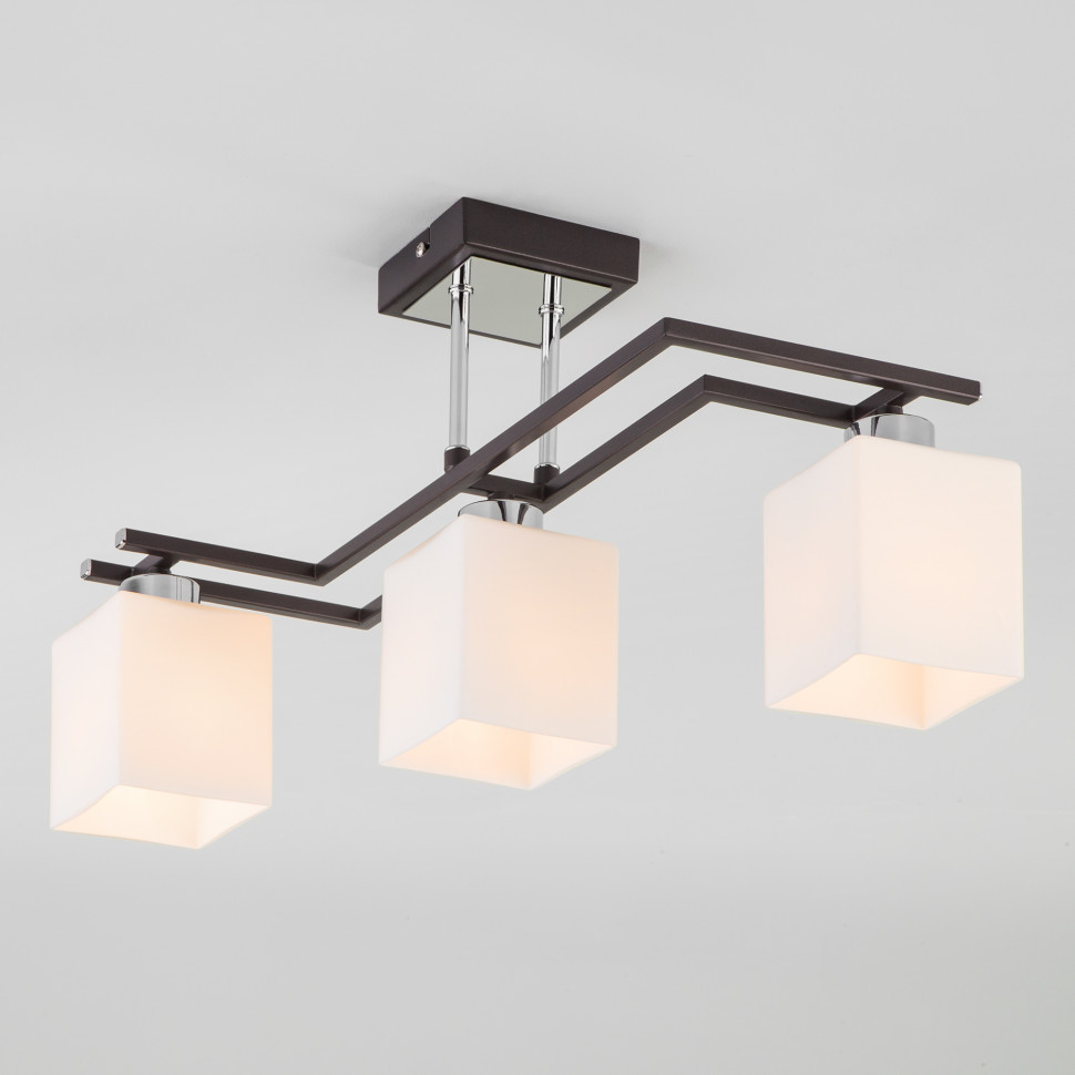 Люстра с плафонами 70018/3 хром / венге фото 1 — Multielectrika