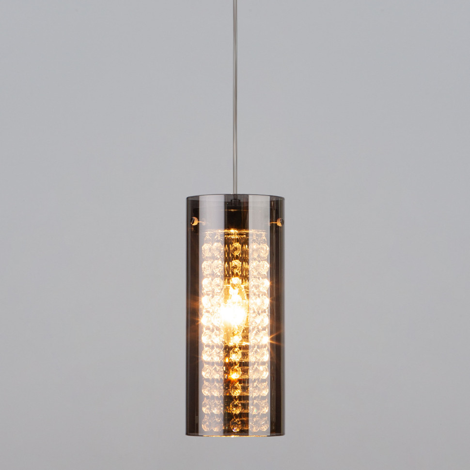 Подвесной светильник с хрусталем 1636/1 хром фото 1 &mdash; Multielectrika