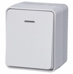 Выключатель 1-клавишный 10 АХ с подсветкой Schneider Electric AtlasDesign Profi54, белый ATN540113 &mdash; Multielectrika