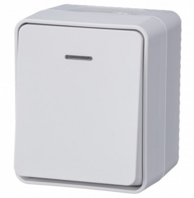 Выключатель 1-клавишный 10 АХ с подсветкой Schneider Electric AtlasDesign Profi54, белый ATN540113 — Multielectrika