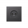 Розетка силовая Systeme Electric AtlasDesign без заземления, в сборе, 16А, базальт
