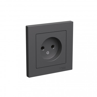 Розетка силовая Systeme Electric AtlasDesign без заземления, в сборе, 16А, базальт — Multielectrika