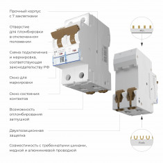 Автоматический выключатель 2P 40 A C 6 кА W902P406 &mdash; Multielectrika