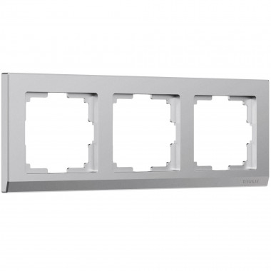 Рамка из поликарбоната на 3 поста Stark серебряный матовый W0031865 — Multielectrika