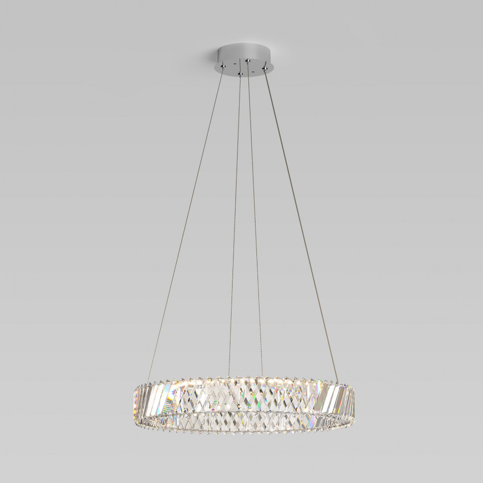 Светодиодная хрустальная люстра 101004 LED никель хрусталь Strotskis фото 1 — Multielectrika