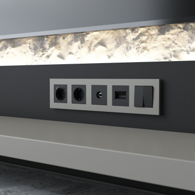 W0052917/ Рамка на 5 постов Slab (дымчатый софт) W0052917 — Multielectrika