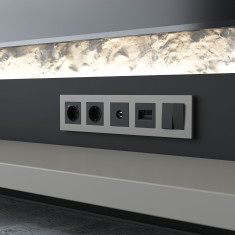 W0052917/ Рамка на 5 постов Slab (дымчатый софт) W0052917 &mdash; Multielectrika