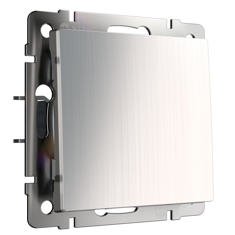 Выключатель одноклавишный проходной (глянцевый никель) W1112002 фото 1 &mdash; Multielectrika