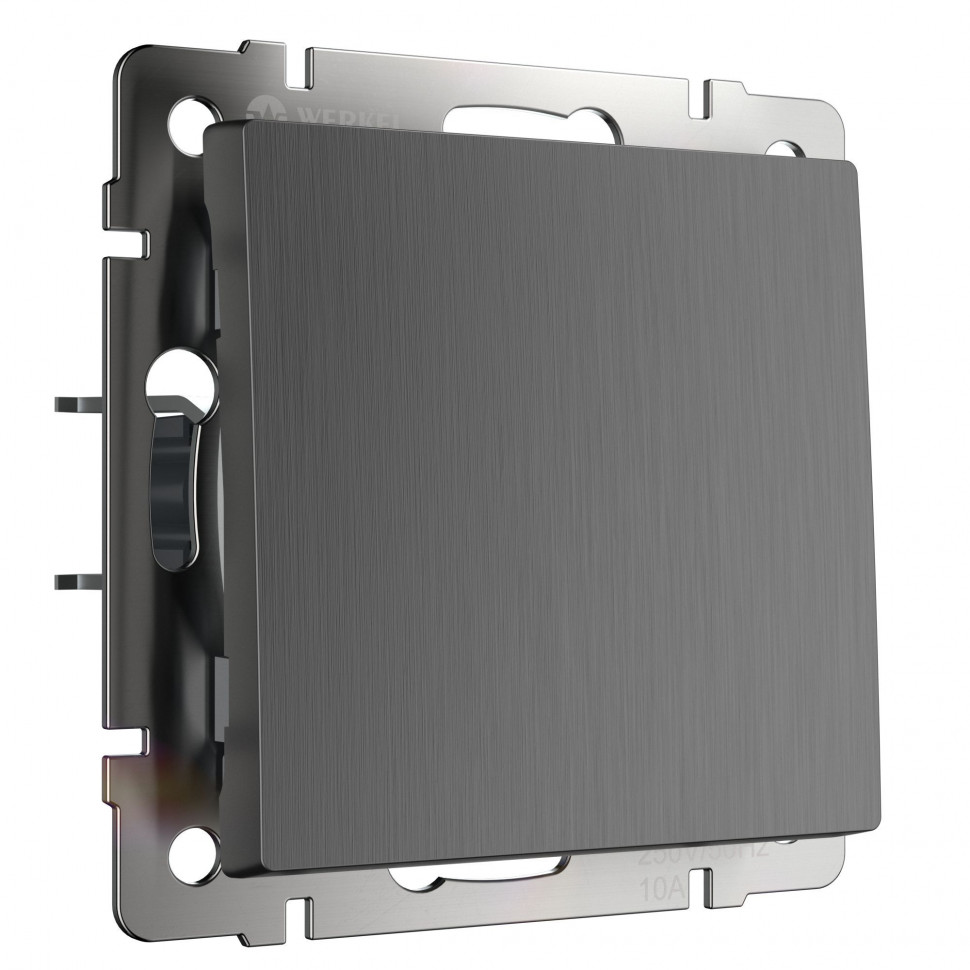 Выключатель одноклавишный (графит рифленый) W1110004 фото 1 — Multielectrika