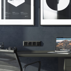 Выключатель двухклавишный проходной (черный матовый) W1122008 &mdash; Multielectrika