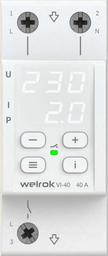 Реле напряжения c контролем тока Welrok VI-40 4660251140236 — Multielectrika