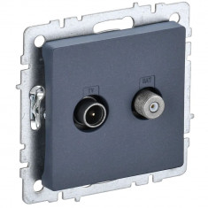 Розетка двойная TV+SAT IEK Brite РТВ/РСп12-БрМ маренго &mdash; Multielectrika