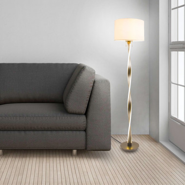 Напольный светодиодный светильник с тканевым абажуром 992 белый / никель — Multielectrika