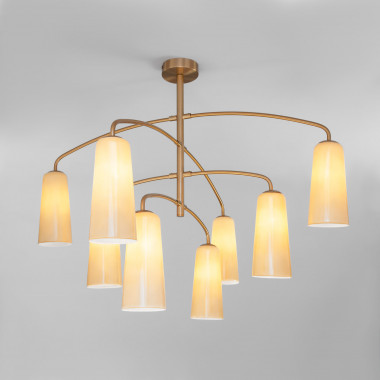 Потолочная люстра со стеклянными плафонами 70137/8 латунь — Multielectrika