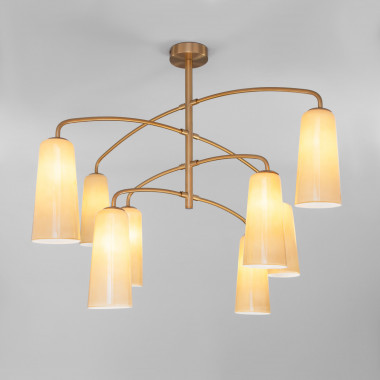 Потолочная люстра со стеклянными плафонами 70137/8 латунь — Multielectrika