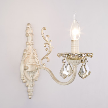 Бра с тонированным хрусталем 3281/1 белый с золотом / тонированный хрусталь — Multielectrika