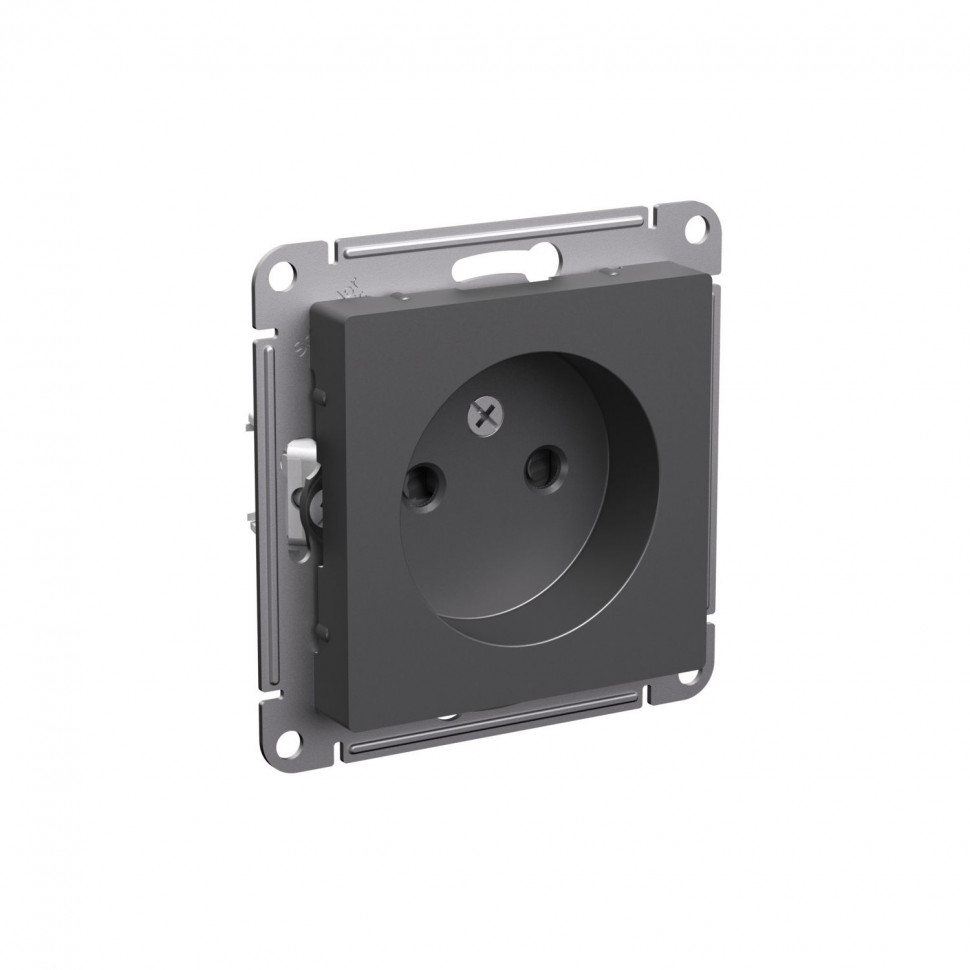 Розетка силовая Systeme Electric AtlasDesign без заземления, со шторками, 16А, базальт фото 1 — Multielectrika