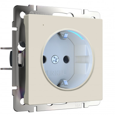 Розетка с подсветкой (айвори матовый) W1171462 &mdash; Multielectrika