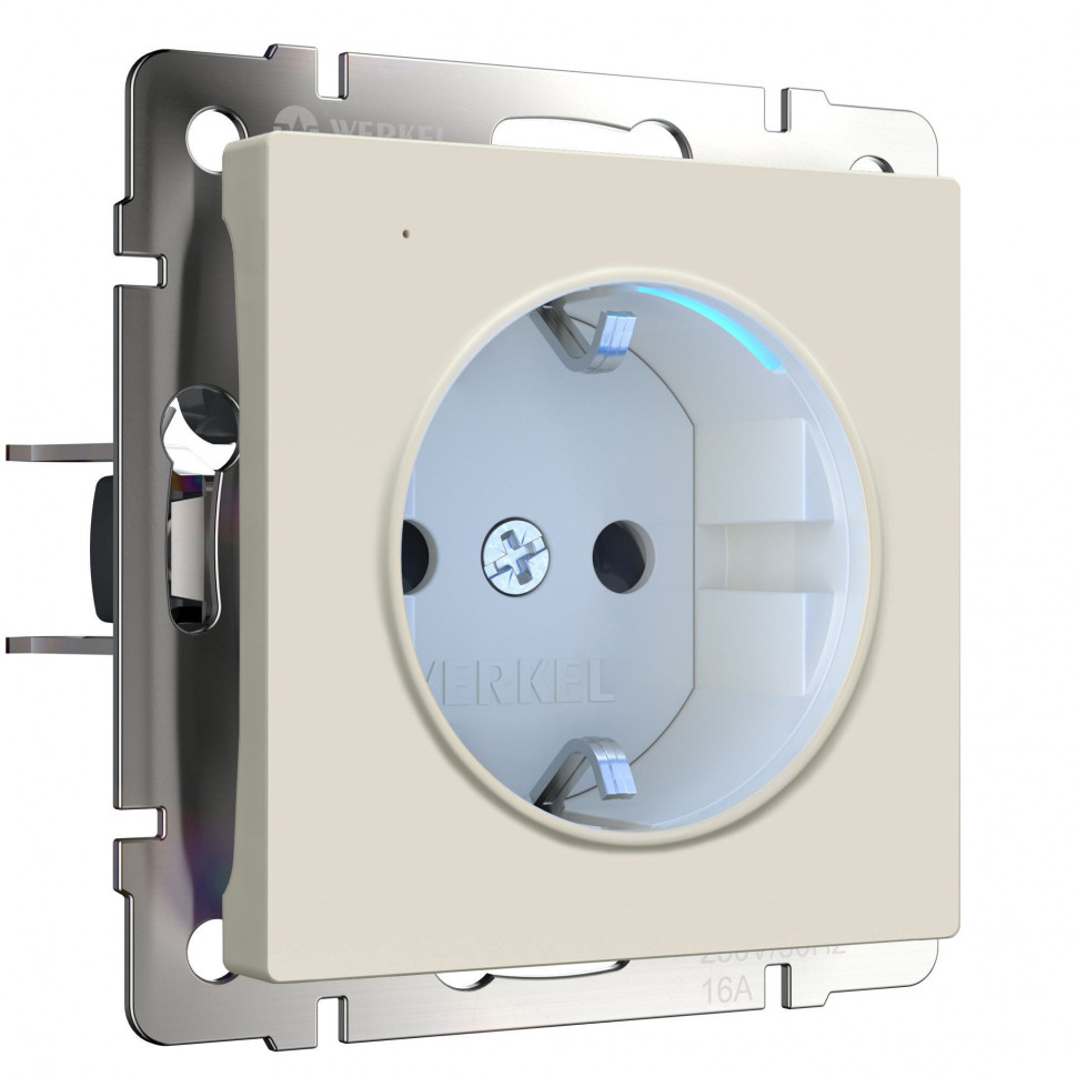 Розетка с подсветкой (айвори матовый) W1171462 фото 1 &mdash; Multielectrika