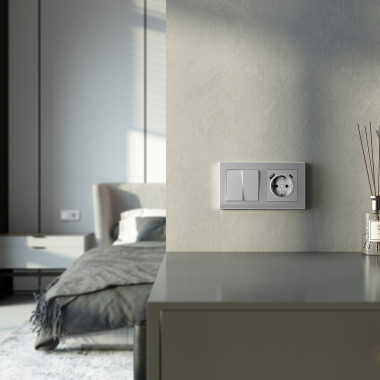 Рамка из поликарбоната на 2 поста Stark серебряный матовый W0021865 &mdash; Multielectrika