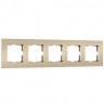 W0052911/ Рамка на 5 постов Slab (шампань софт) W0052911