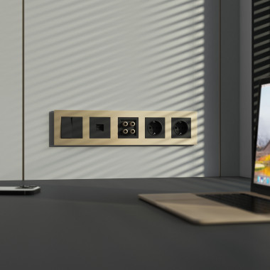 W0052911/ Рамка на 5 постов Slab (шампань софт) W0052911 &mdash; Multielectrika