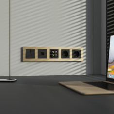 W0052911/ Рамка на 5 постов Slab (шампань софт) W0052911 &mdash; Multielectrika