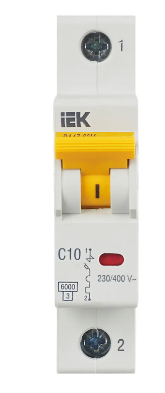 Автоматический выключатель ВА 47-60M 1Р 10А 6 кА характеристика С MVA31-1-010-C — Multielectrika