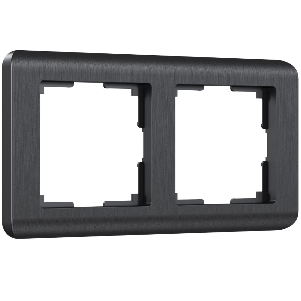 Рамка из поликарбоната на 2 поста Stream графит W0022104 фото 1 &mdash; Multielectrika