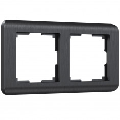 Рамка из поликарбоната на 2 поста Stream графит W0022104 &mdash; Multielectrika